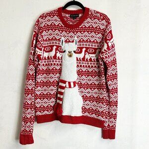 Blizzard Bay Llama Novelty Christmas Holiday Knit Ugly Sweater Mens Large